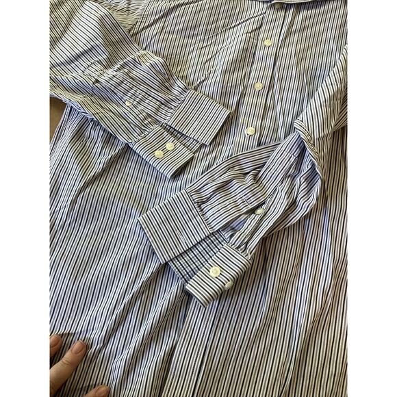 Michael Kors Gray Long Sleeve Dress Shirt, 16 Neck, Button Down, Striped Formal - Picture 7 of 12